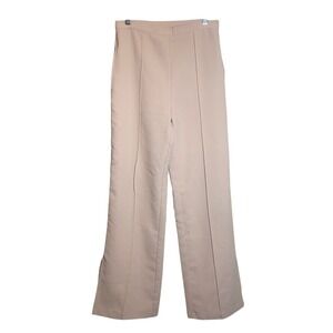 Sophie Rue Womens Career Office Work Business Wide Leg Trouser Pants Beige Small